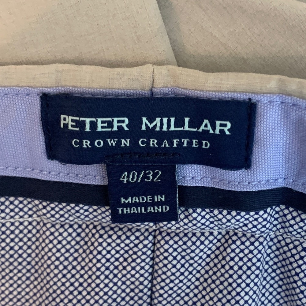 Peter Millar Crown Crafted Surge Pants Mens 40x30 Beige Khaki Golf Performance - Picture 5 of 9